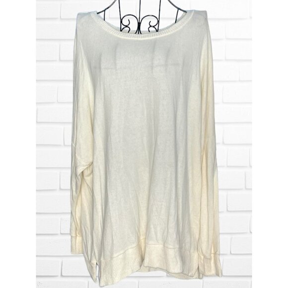 Simply Emma Women's 2X Brushed‎ Tunic Sweater Ivory White New - Picture 1 of 5